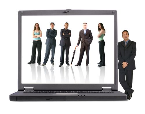 business laptop - online team