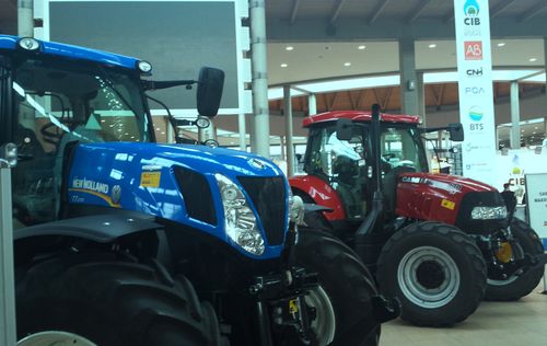 Tractors from CNH_Industrial brands Case IH and New Holland Agriculture at Biogas Italy event