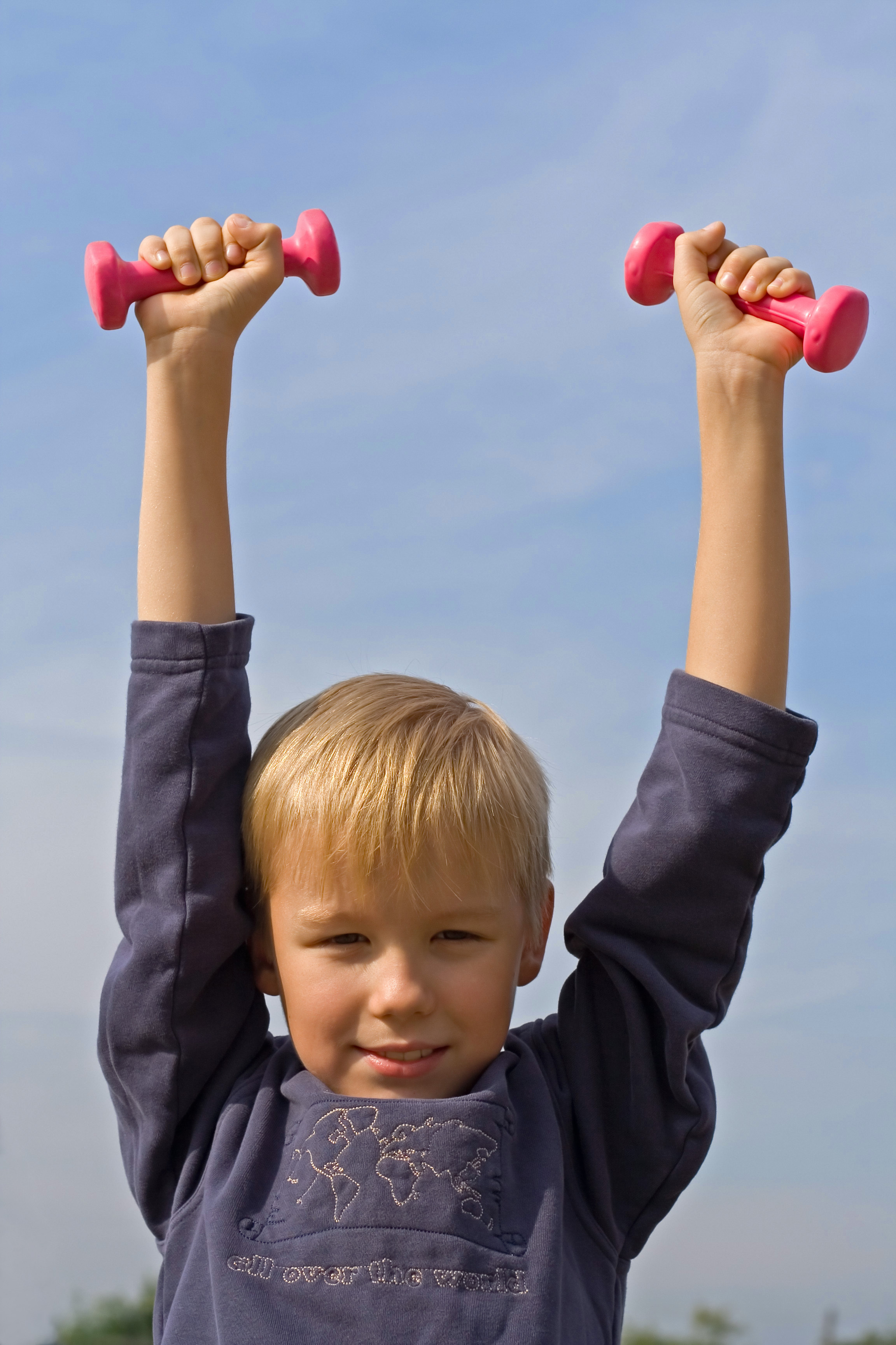 boy with dumbbells